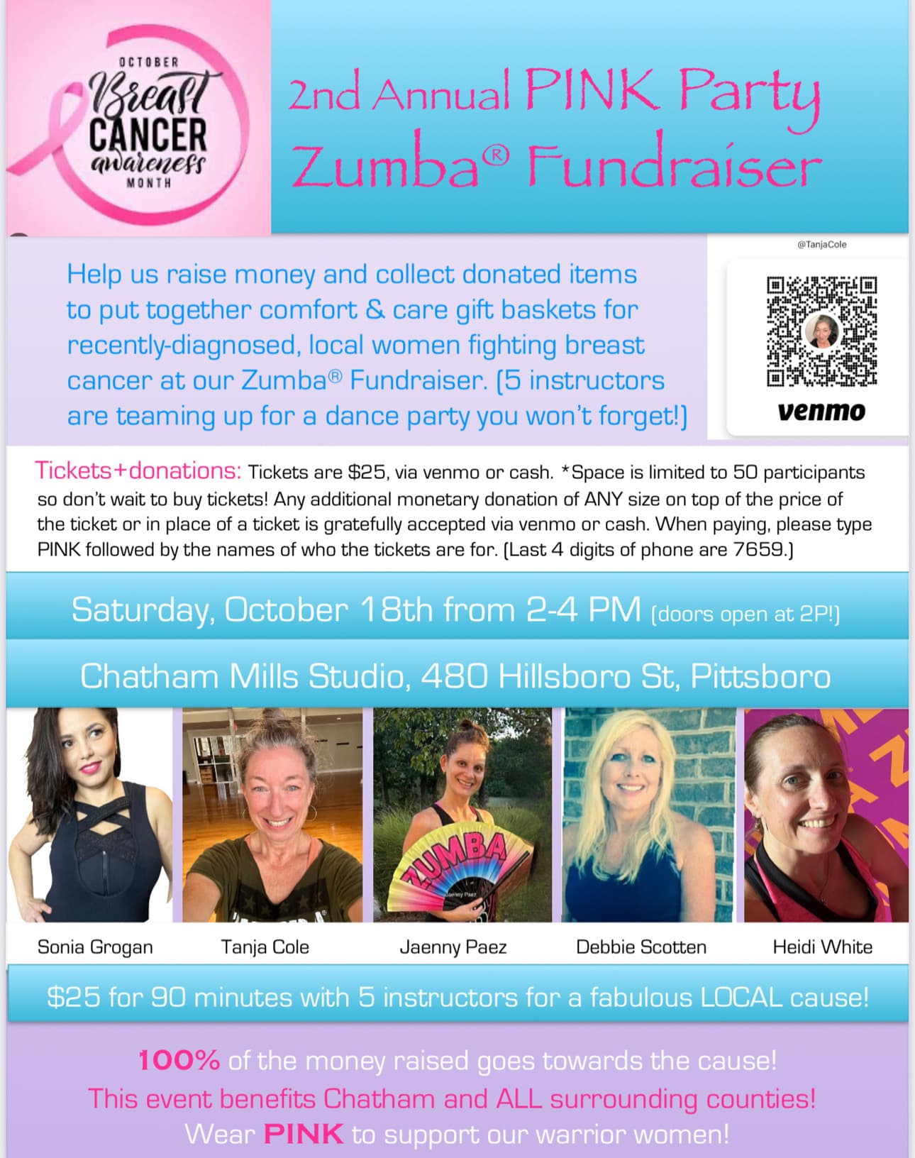Zumbathon 10/18 for local breast cancer warriors